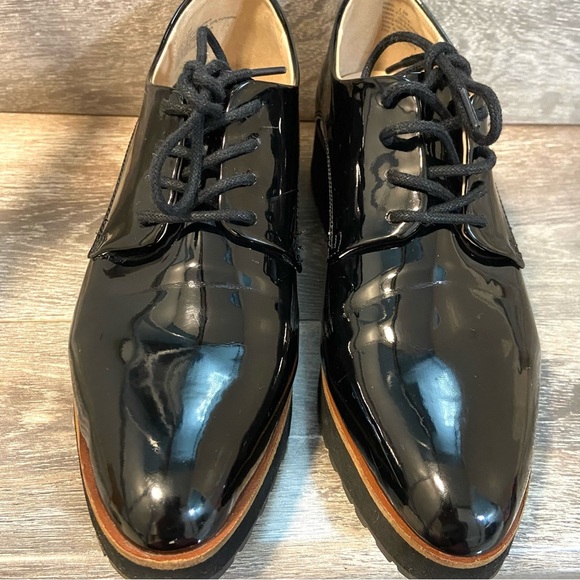 ALDO Louirede Black Women Oxford Shoes Lace-Up  1.25 Platform Wedge Heel - Picture 5 of 13